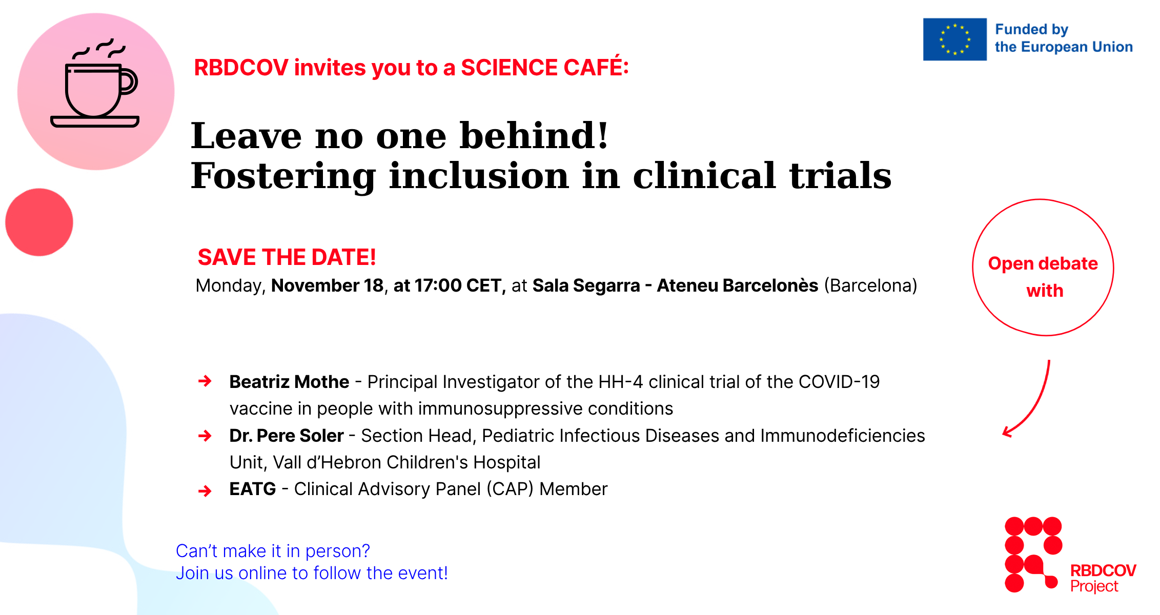 Science Café / Leave No One Behind! Fostering Inclusion in Clinical Trials